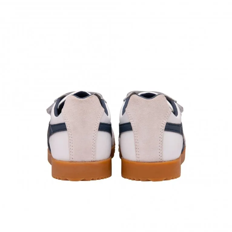 Gola Harrier Leather Riptape Kids Trainers