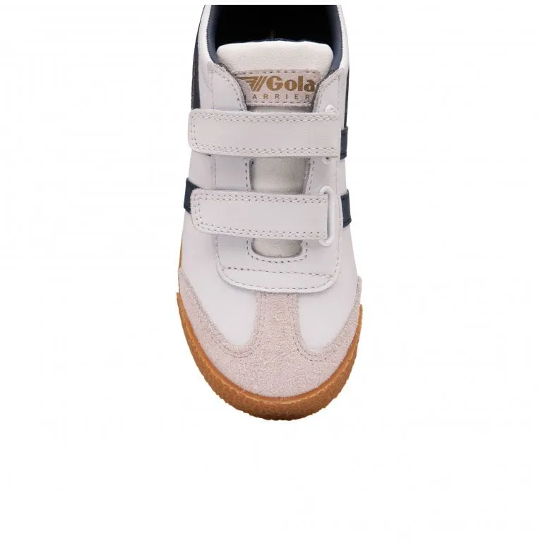 Gola Harrier Leather Riptape Kids Trainers