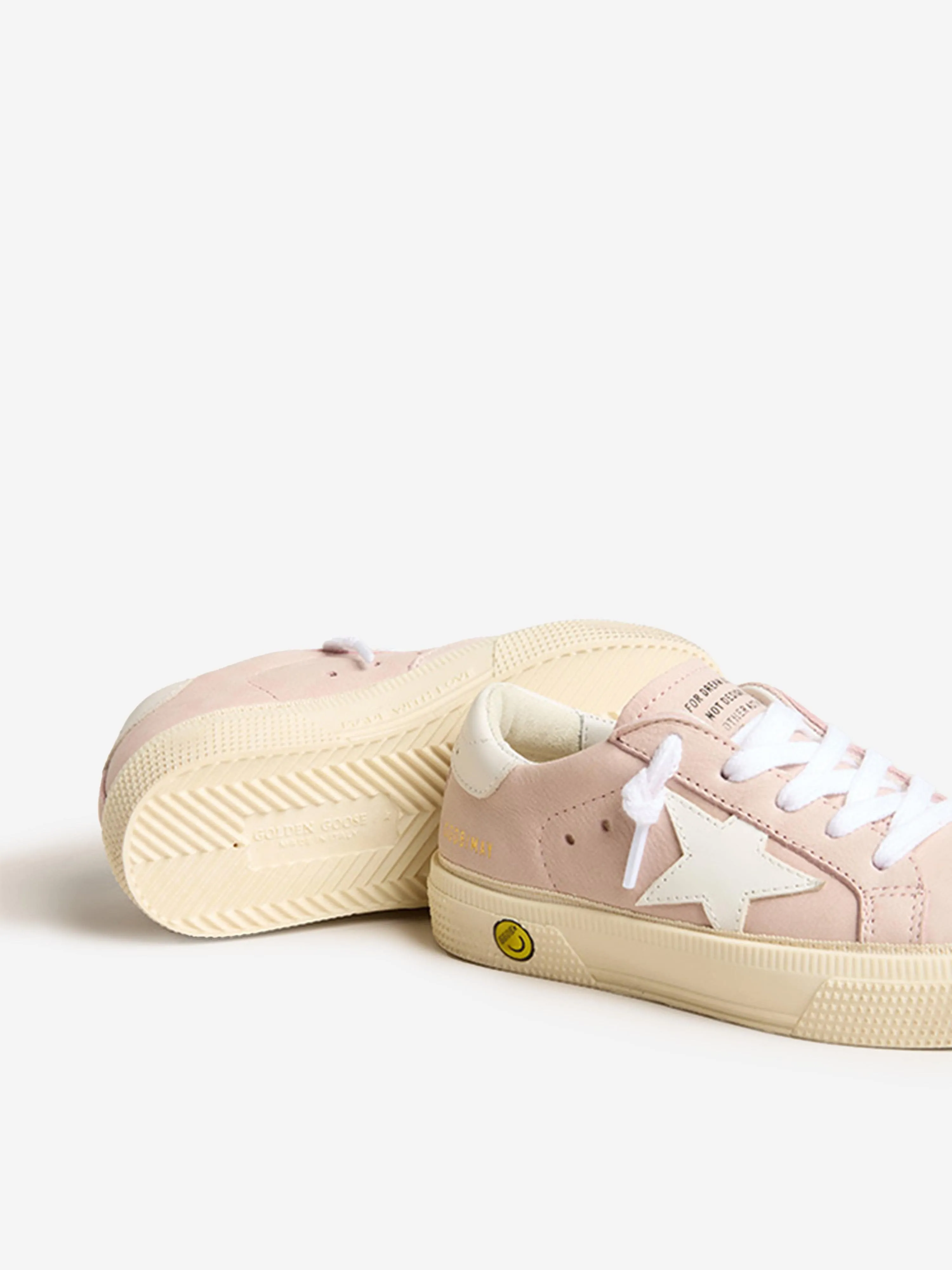 Golden Goose Girls Leather Star May Trainers in Pink