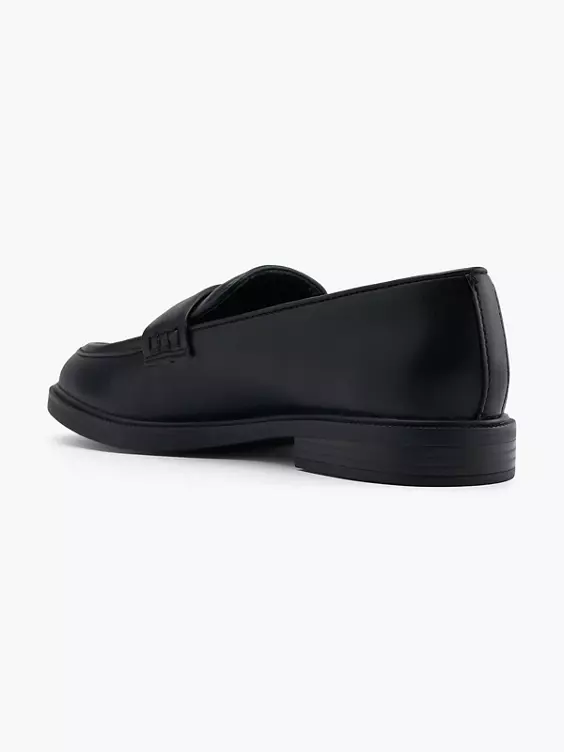 Graceland  Black Plain Front Loafer