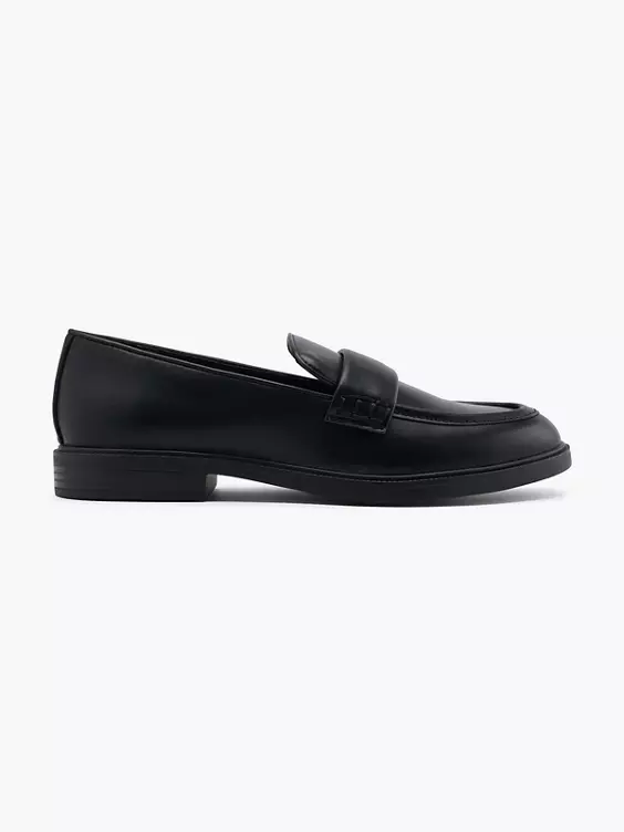 Graceland  Black Plain Front Loafer