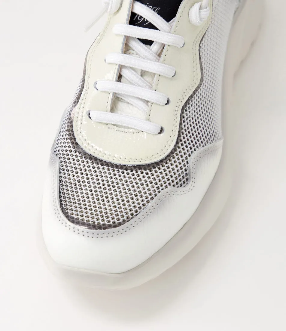 HISPANITAS Polinesia 94 Panna White Mesh Leather Sneakers