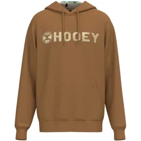 Hooey Men's Tan and Cream Lock Up Logo Hoodie