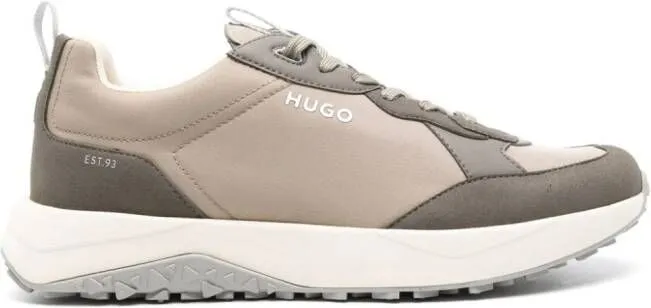 HUGO two-tone panelled sneakers Neutrals