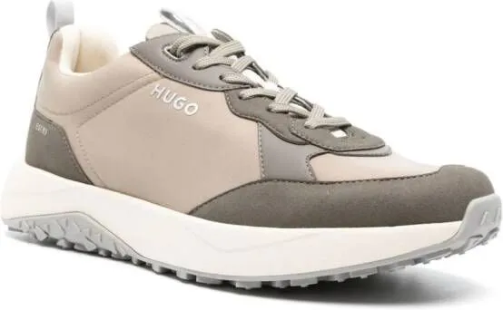 HUGO two-tone panelled sneakers Neutrals