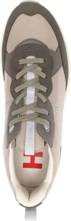 HUGO two-tone panelled sneakers Neutrals