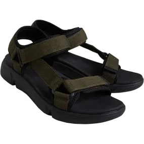 Hush Puppies Mens Cuba Sandals Khaki Canvas/Black Neoprene