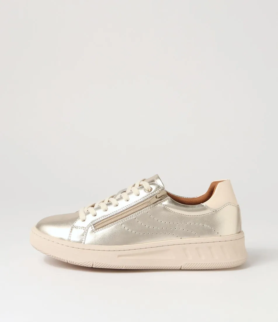 HUSH PUPPIES Spin W Champagne Leather Sneakers