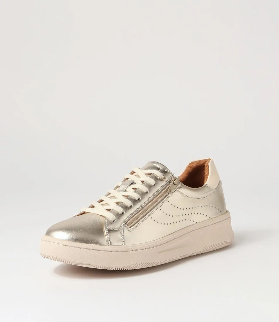 HUSH PUPPIES Spin W Champagne Leather Sneakers