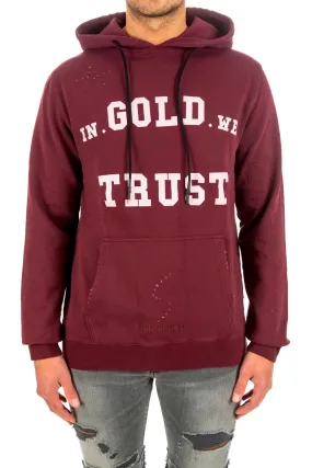 IN GOLD WE TRUST Hoodie Washed Fade Logo | Credomen