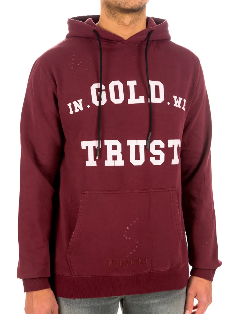 IN GOLD WE TRUST Hoodie Washed Fade Logo | Credomen