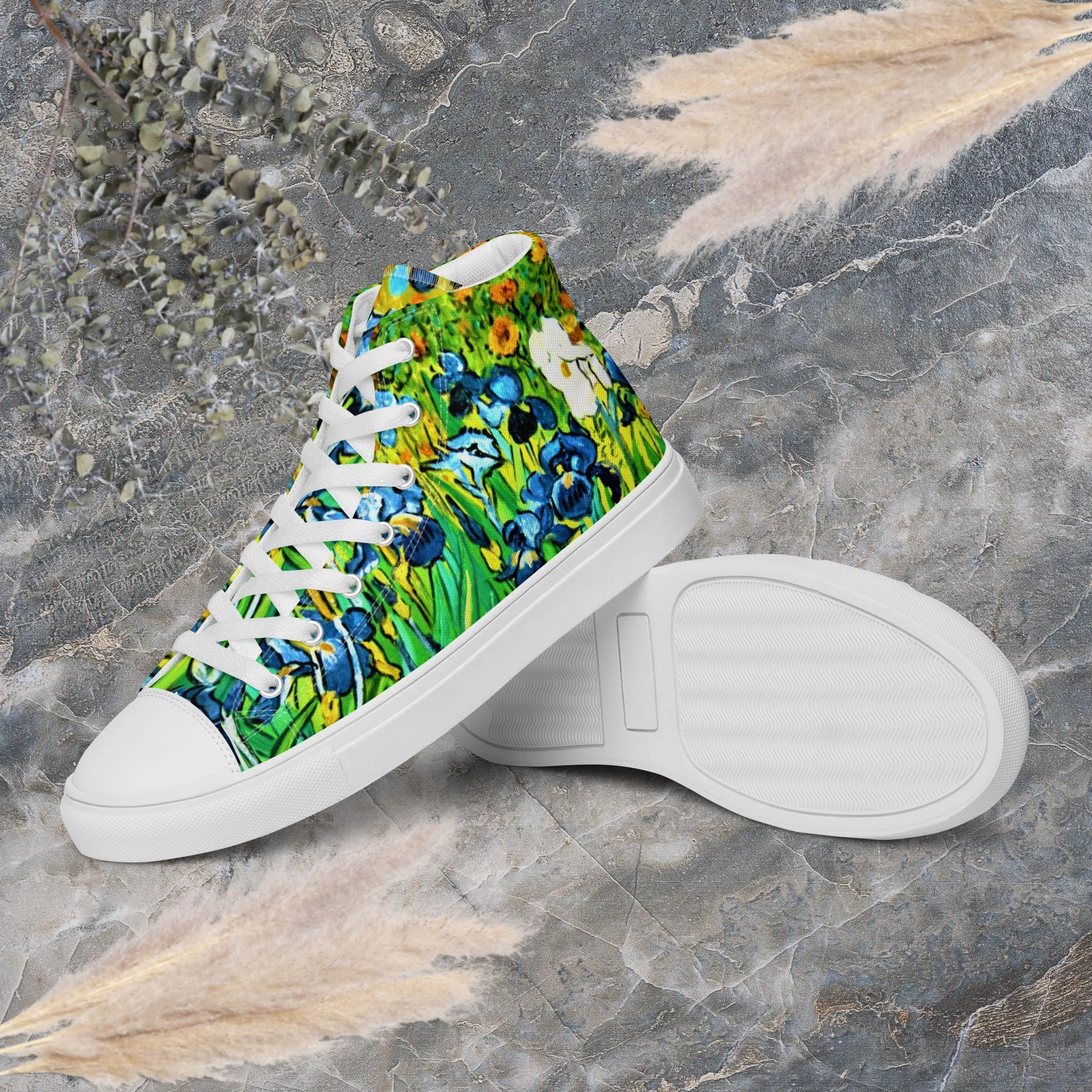 Irises by van Gogh Women’s High Top Canvas Shoes