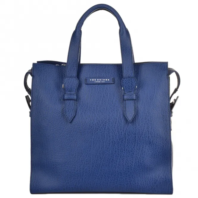 Italian Leather Large Work Bag French Blue/ruthenium : 60016 85 4Y NH