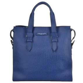 Italian Leather Large Work Bag French Blue/ruthenium : 60016 85 4Y NH