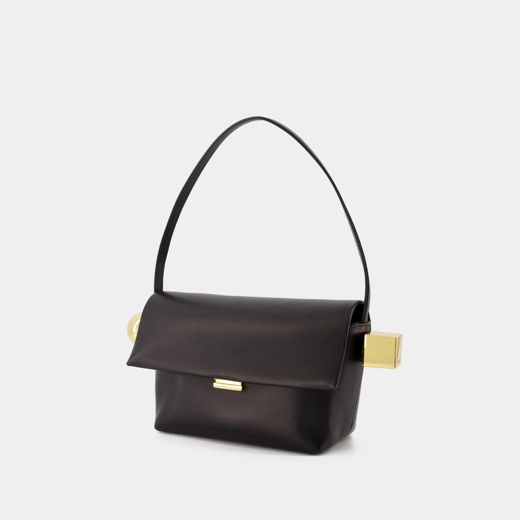 Jacquemus  Le Rond Carre Bag - Jacquemus - Leather - Black