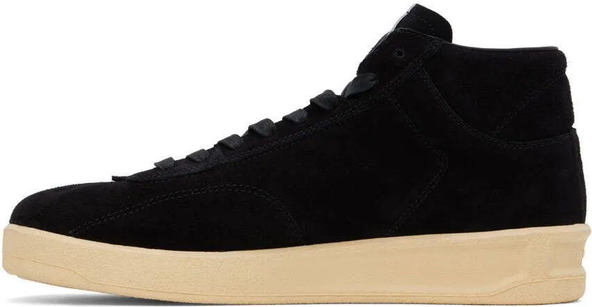 Jil Sander Black Suede High-Top Sneakers