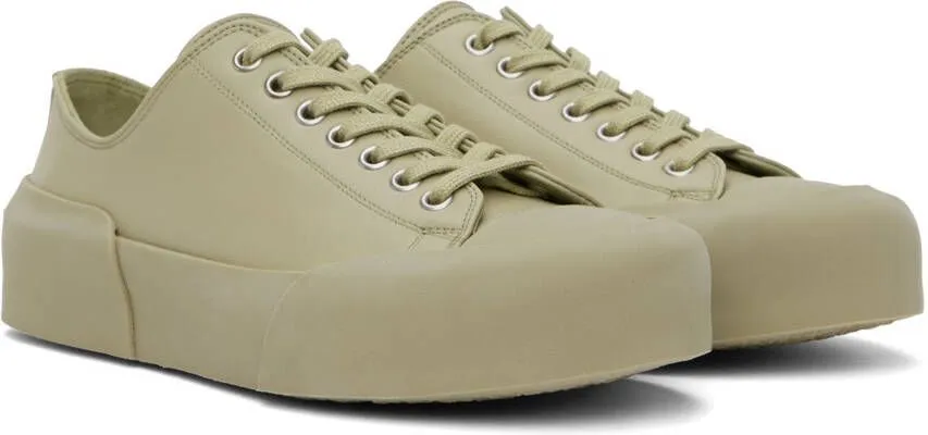 Jil Sander Green Low-Top Sneakers