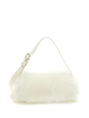 Jil Sander small Cannolo goat-hair shoulder bag - White