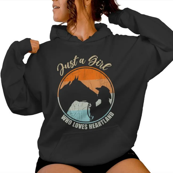 Just A Girl Who Loves Heartland Cowgirl Vintage Women Hoodie