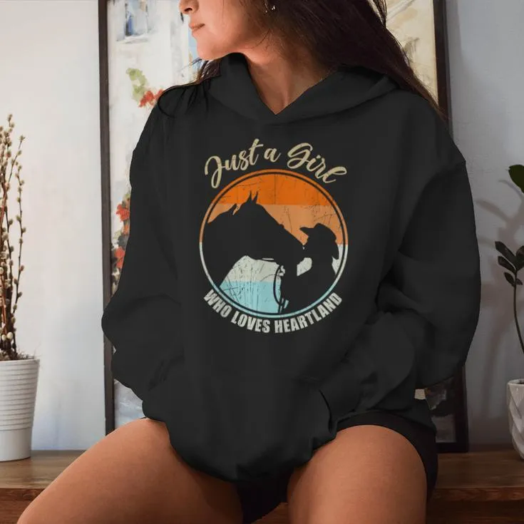 Just A Girl Who Loves Heartland Cowgirl Vintage Women Hoodie