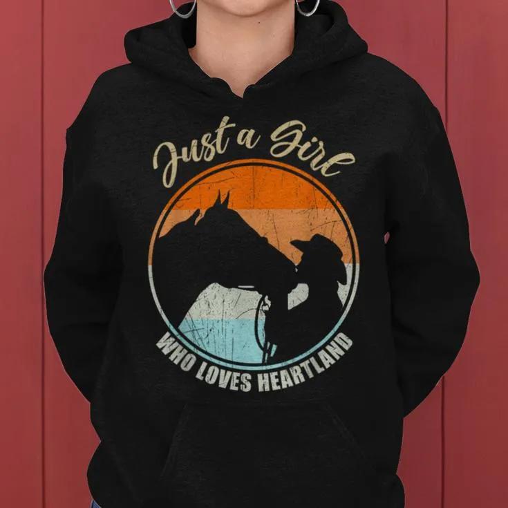 Just A Girl Who Loves Heartland Cowgirl Vintage Women Hoodie