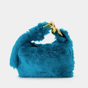 J.W. Anderson  Small Chain Hobo Bag in Blue Leather