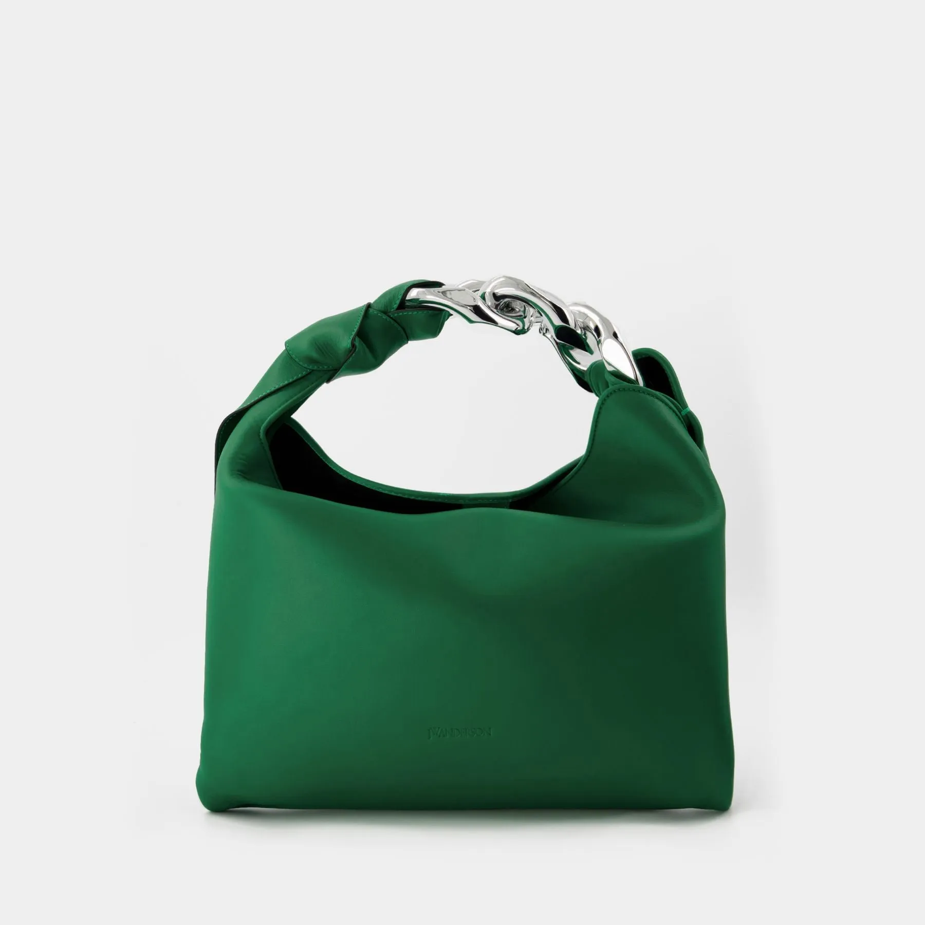 J.W. Anderson  Small Chain Hobo Bag in Green Leather