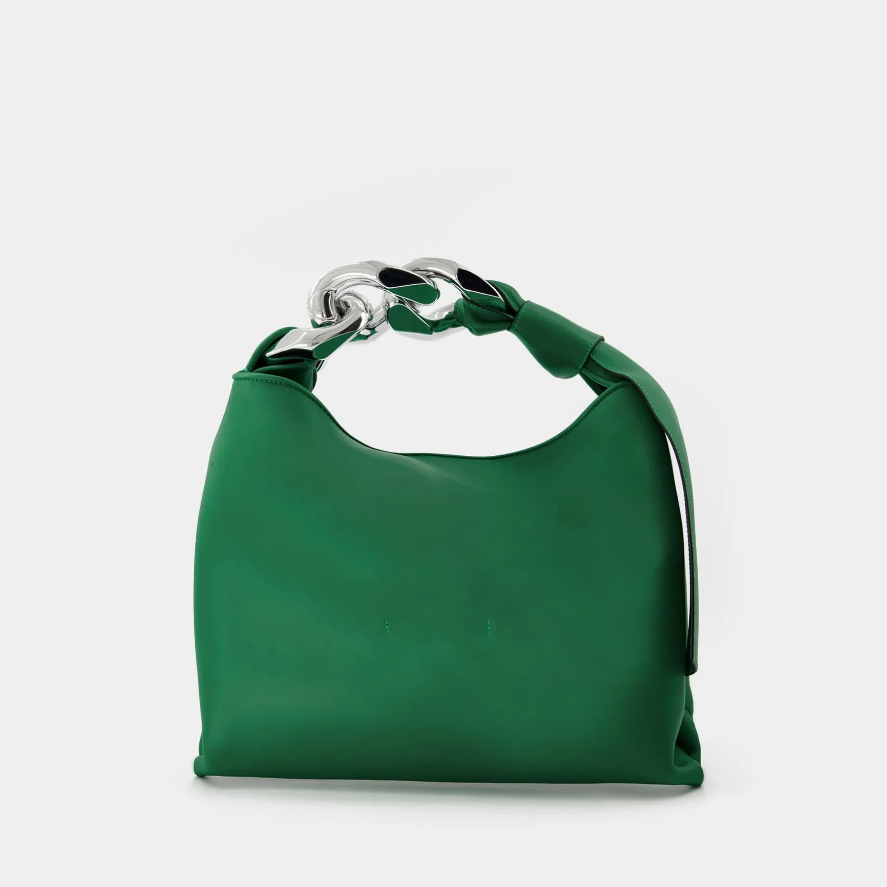 J.W. Anderson  Small Chain Hobo Bag in Green Leather