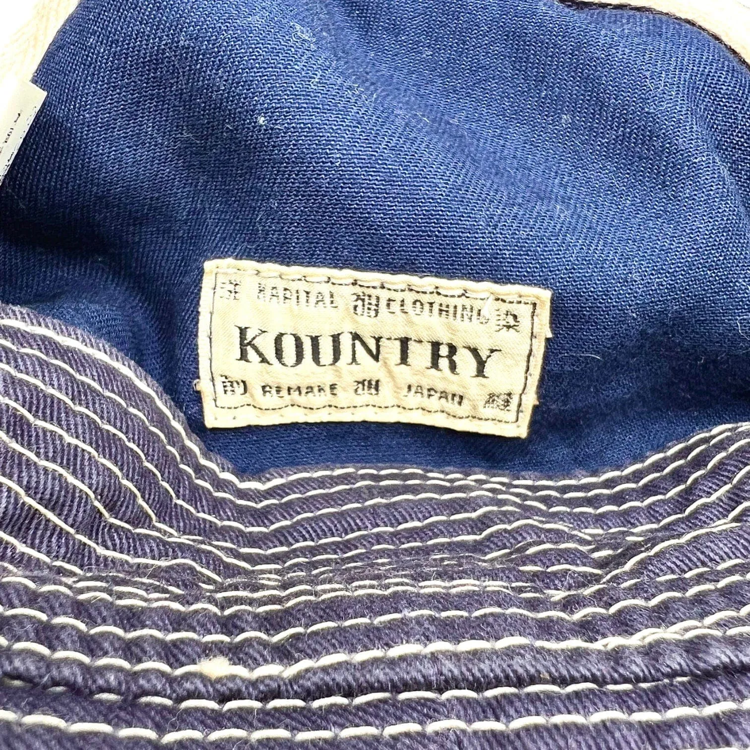 Kapital Country Bucket Hat Navy Pre-Owned