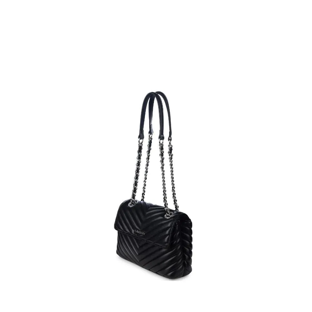 Lambert - The Madelyn - 2-in-1 Black Vegan Leather Handbag