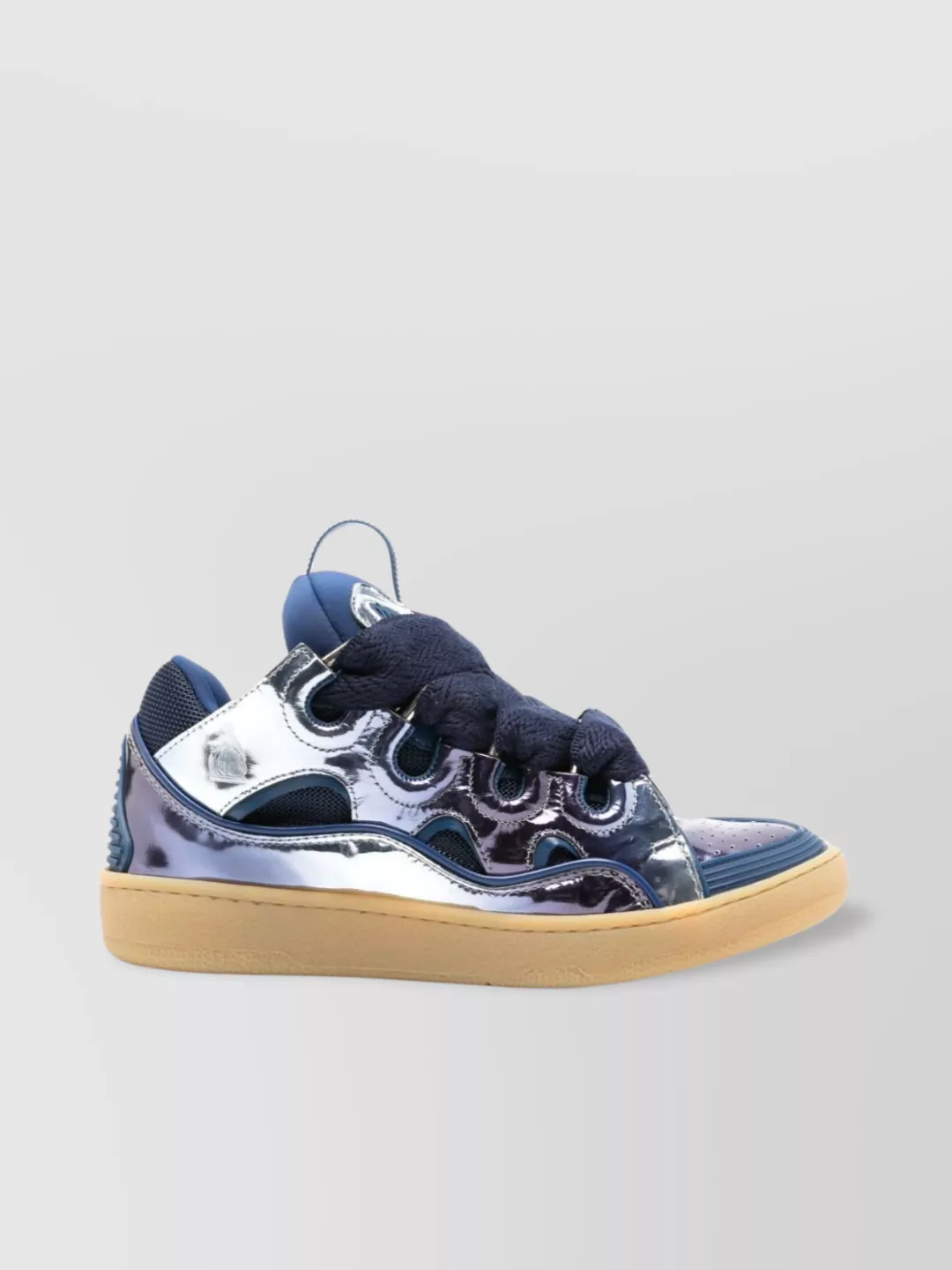 Lanvin   Leather low top sneakers with cut-out detailing