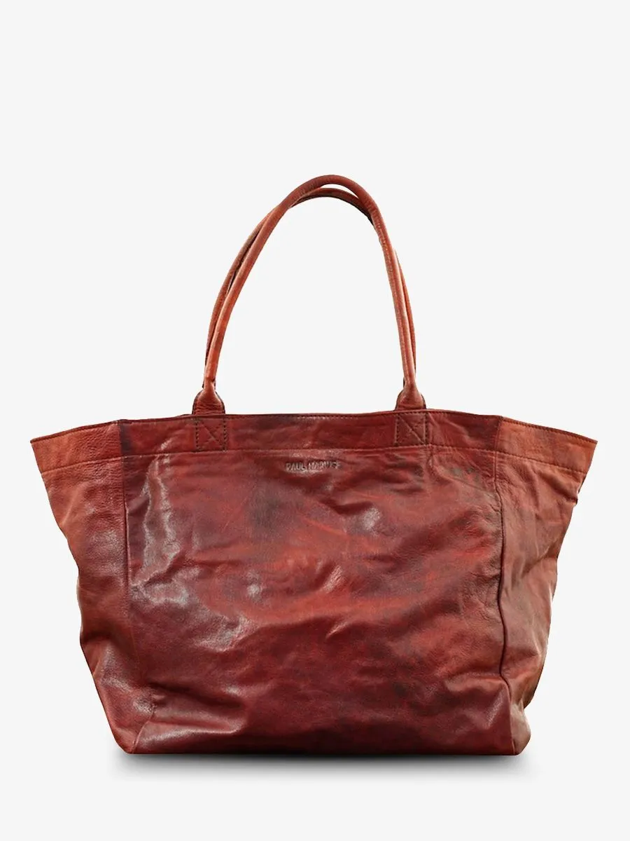 leather hand bag for woman Brown - MonPartenaire - M Oil Brown | PAUL MARIUS