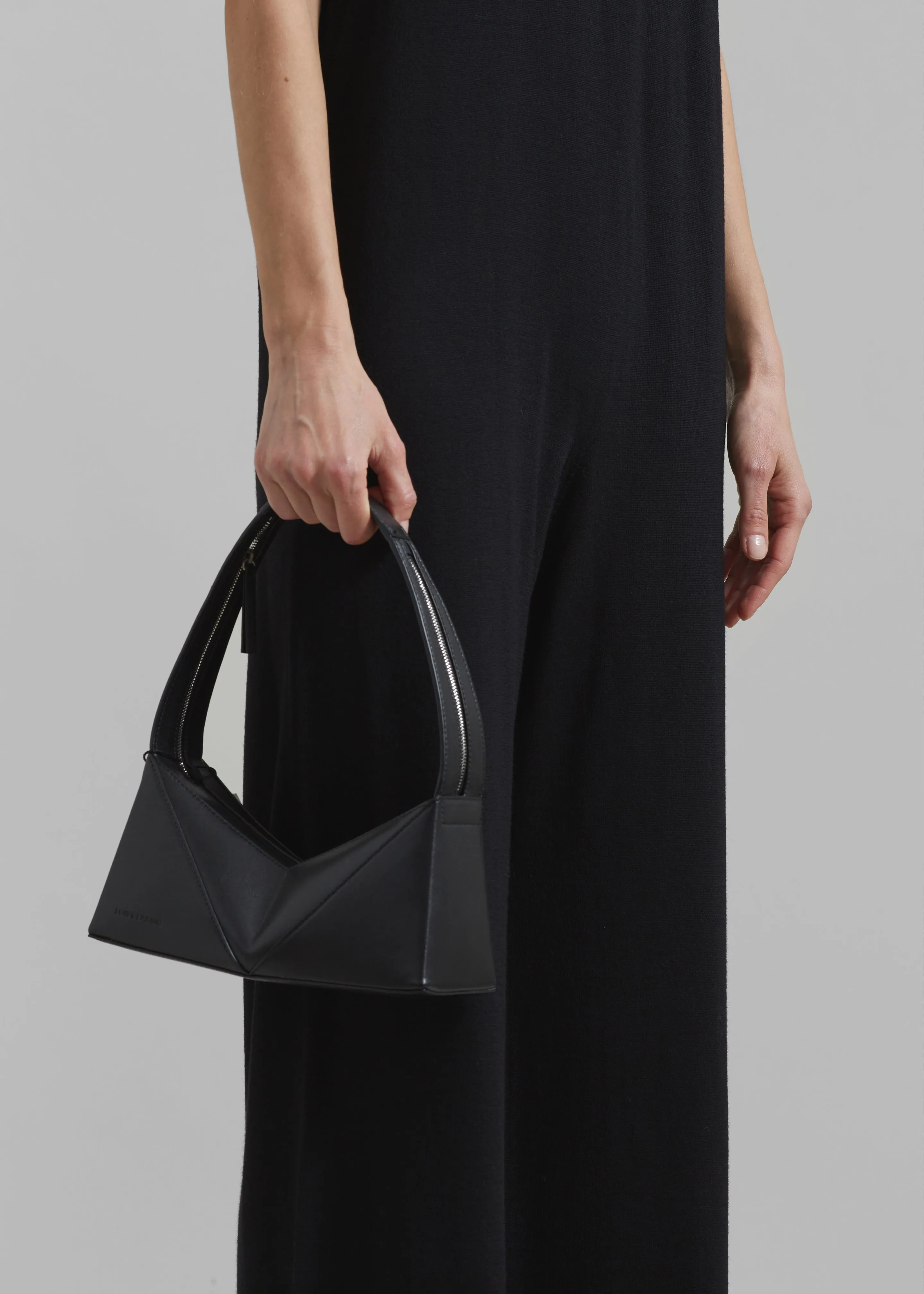 Low Classic Folded Cube Shoulder Bag - Black