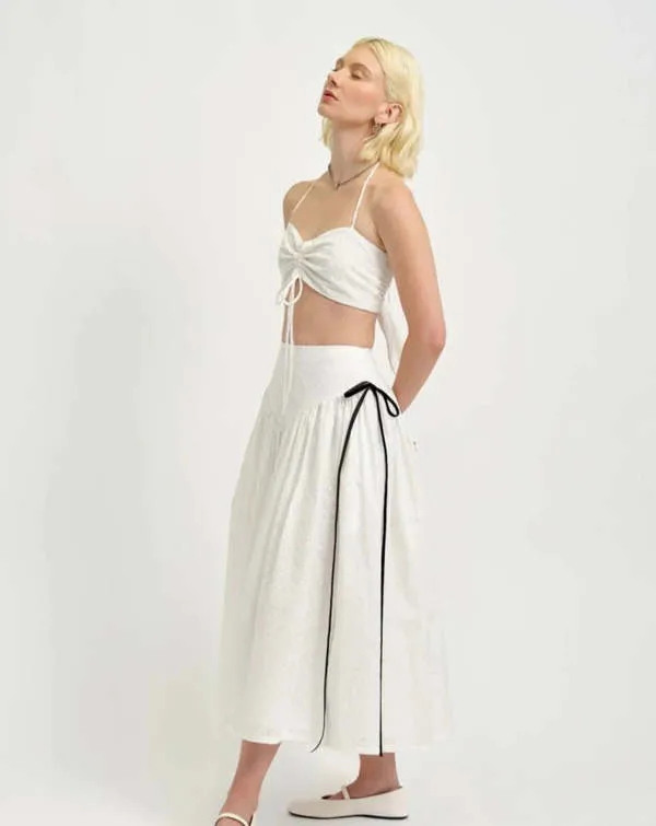 Lucille Eyelet Skirt - White