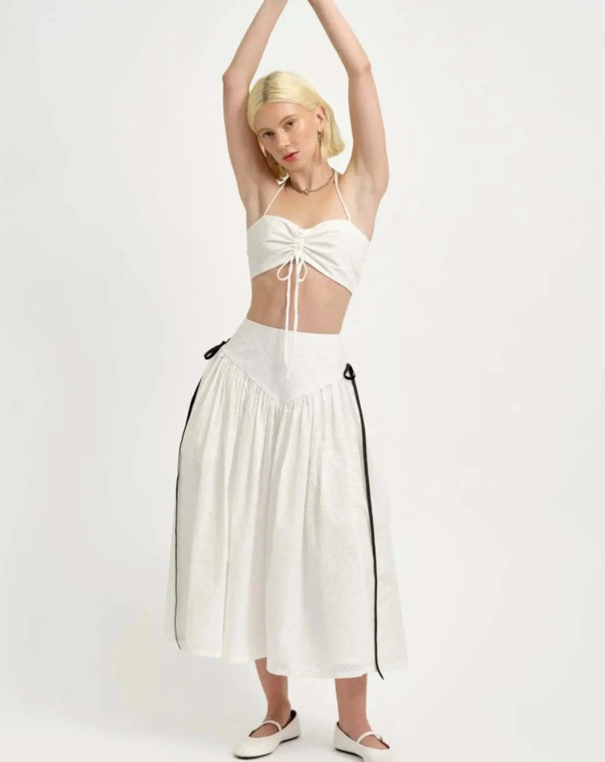 Lucille Eyelet Skirt - White