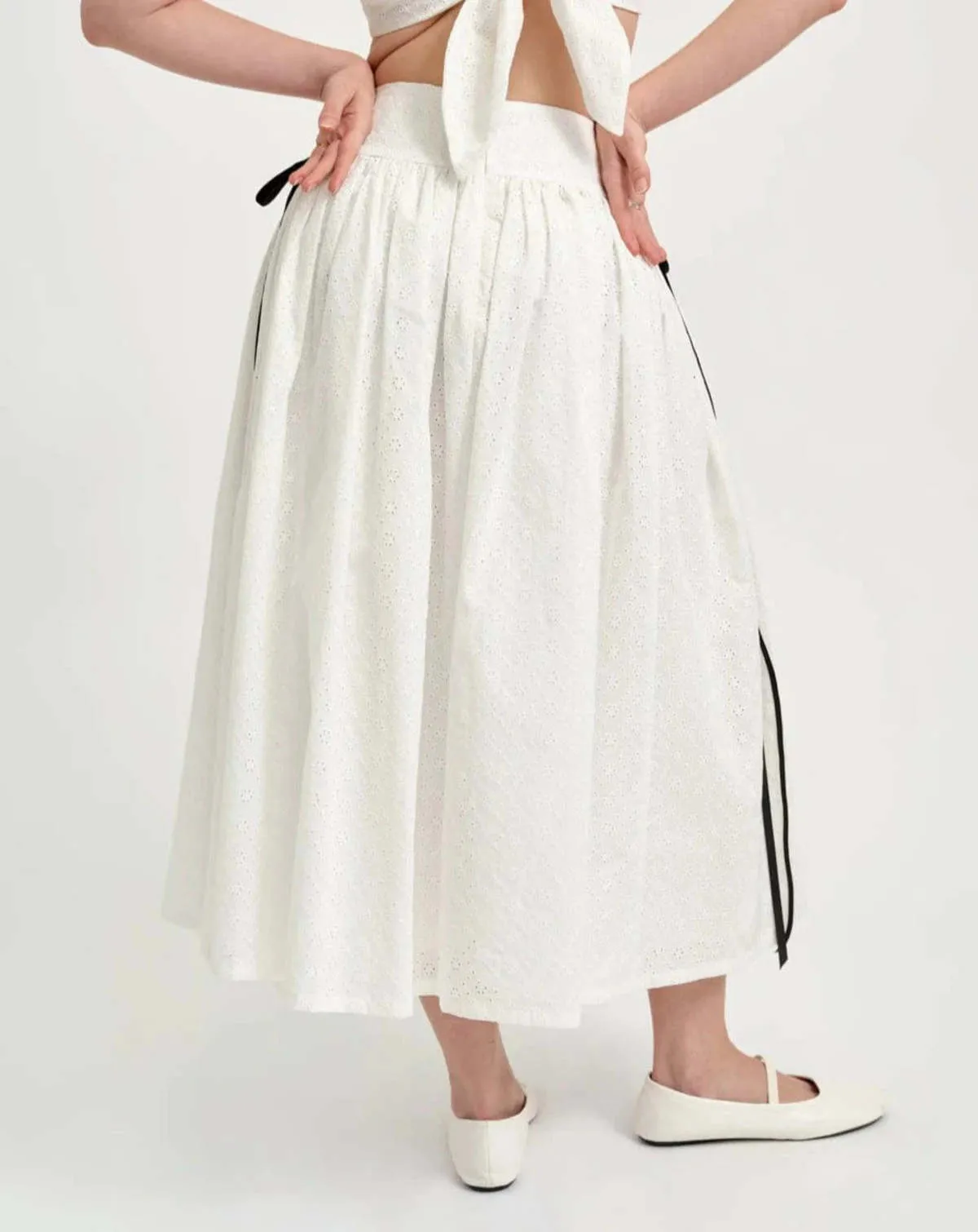 Lucille Eyelet Skirt - White