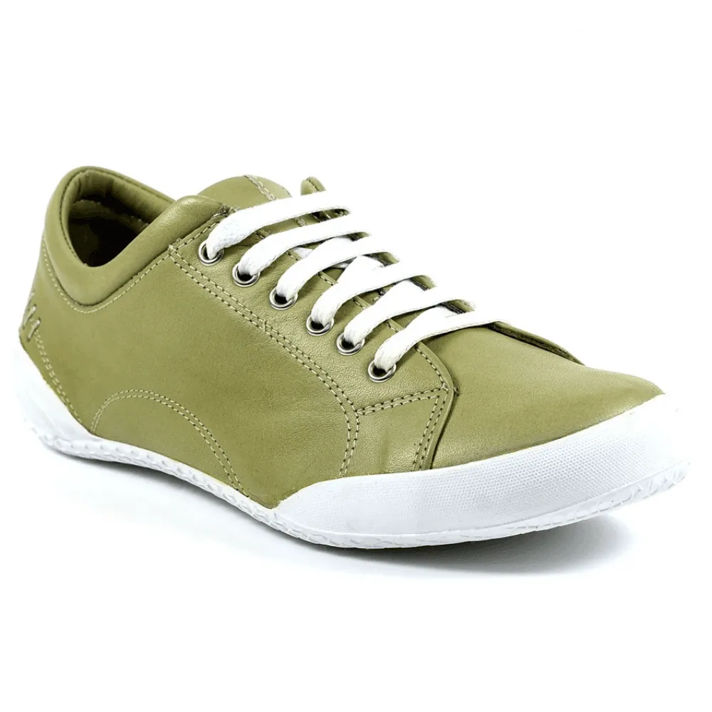 Lunar Carrick II Khaki Leather Trainers