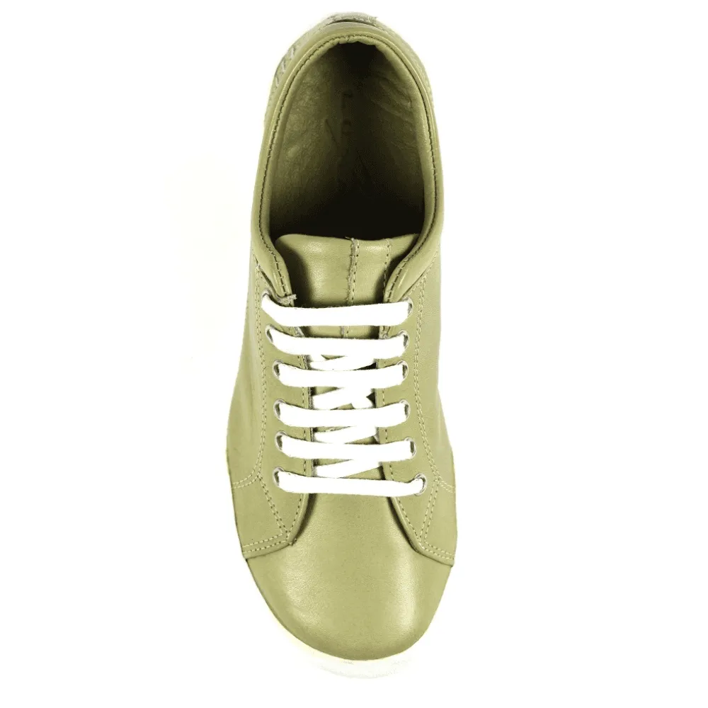 Lunar Carrick II Khaki Leather Trainers