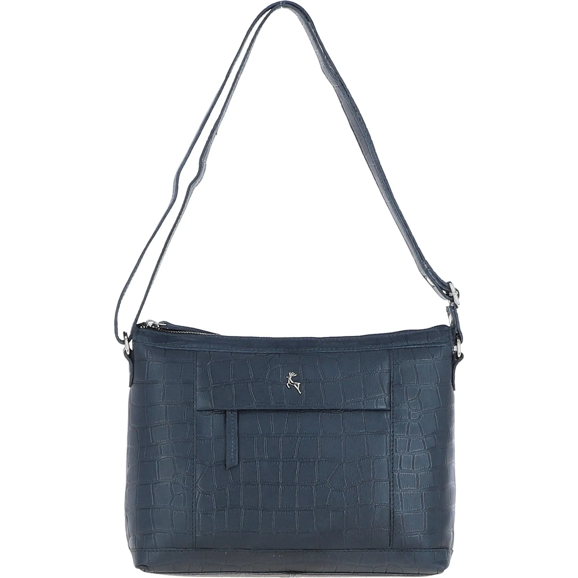 Luxury Croc Print Leather Shoulder Bag Navy/croc: MC1