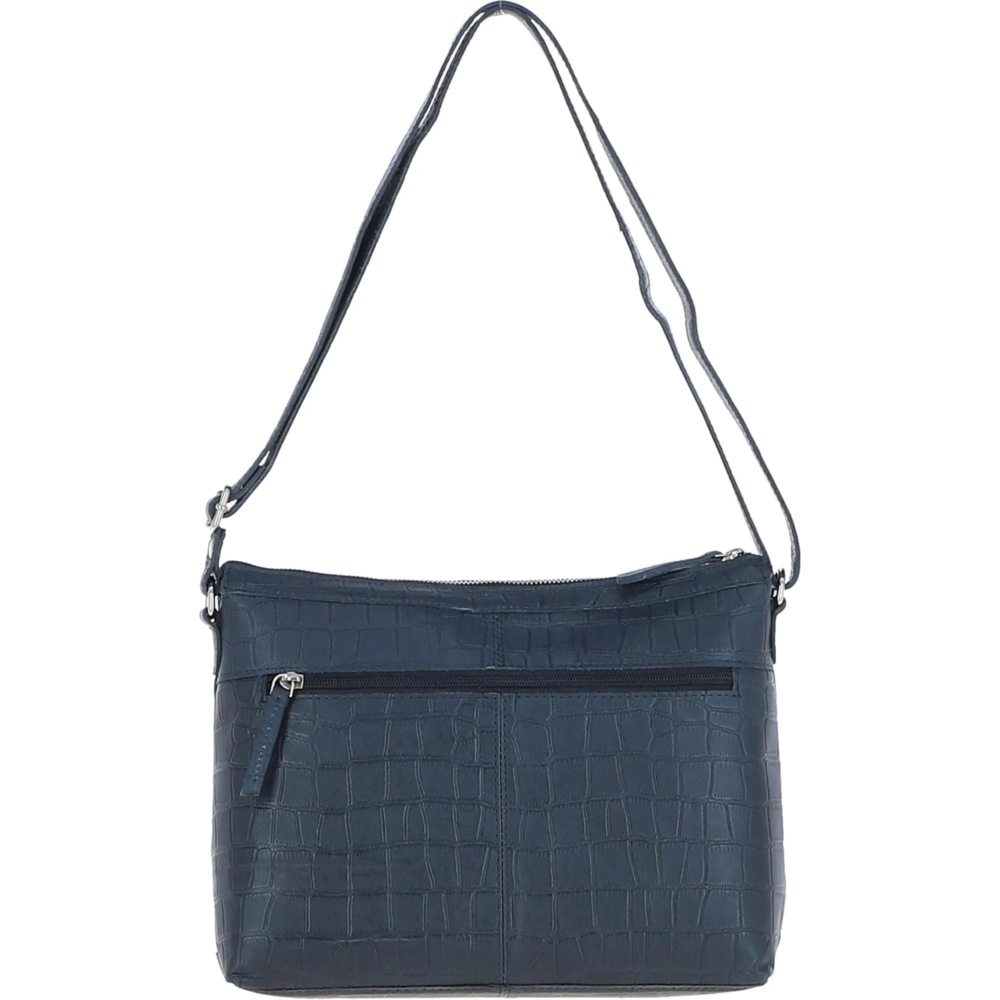 Luxury Croc Print Leather Shoulder Bag Navy/croc: MC1