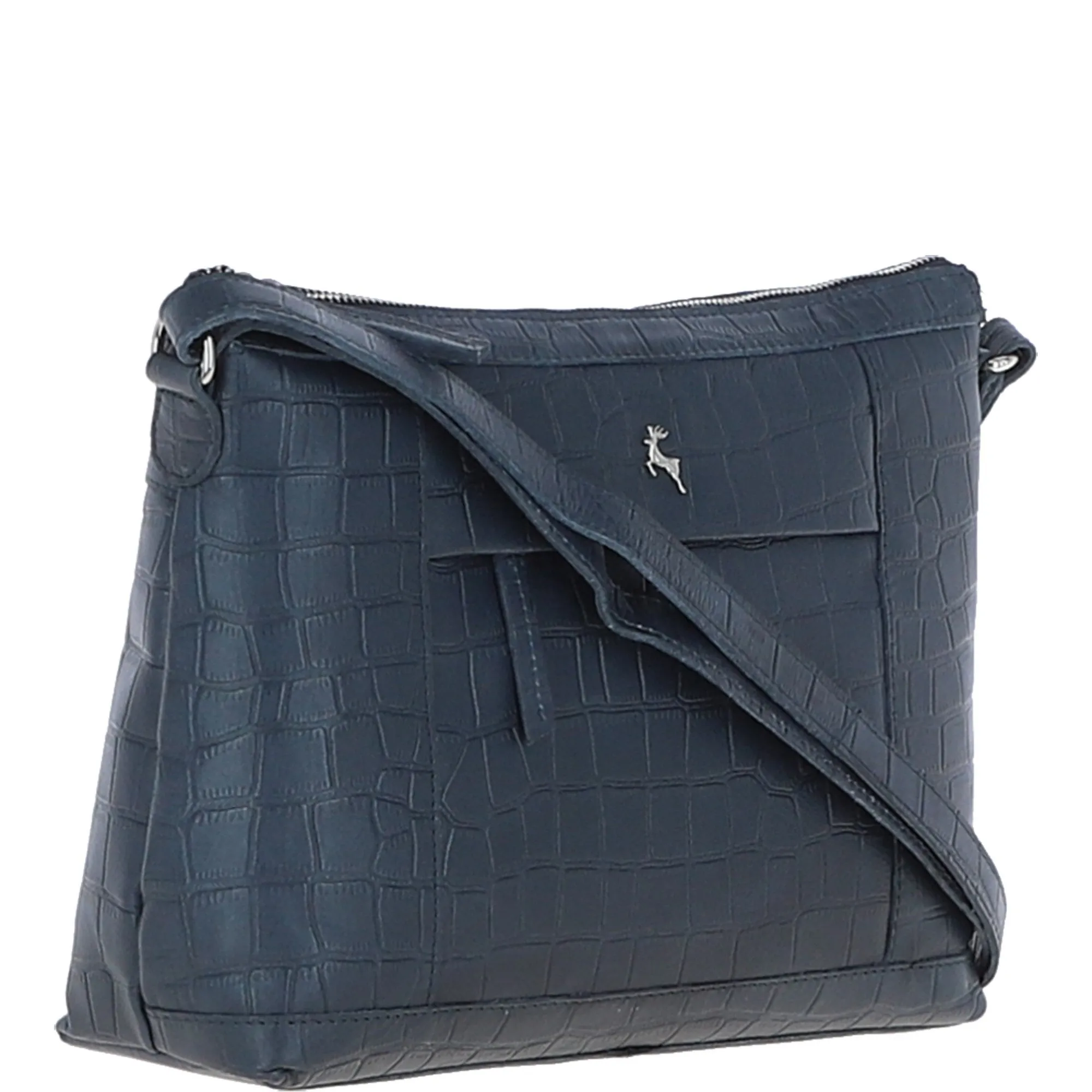 Luxury Croc Print Leather Shoulder Bag Navy/croc: MC1