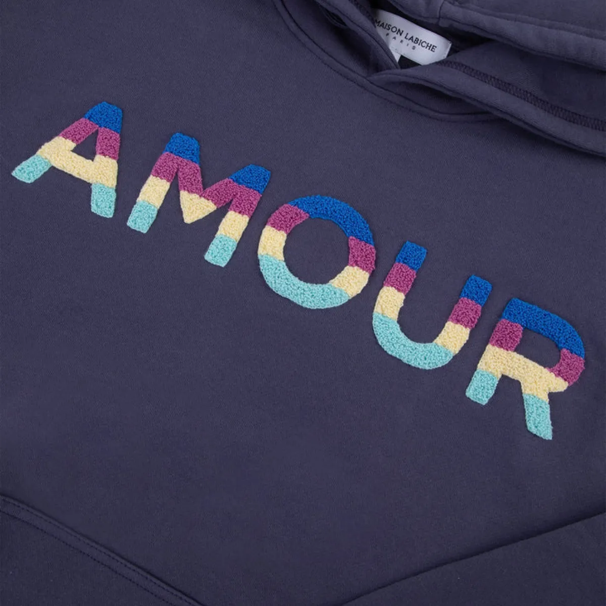 Maison Labiche   Reaumur Amour /Gots Hoodie Carbon Blue