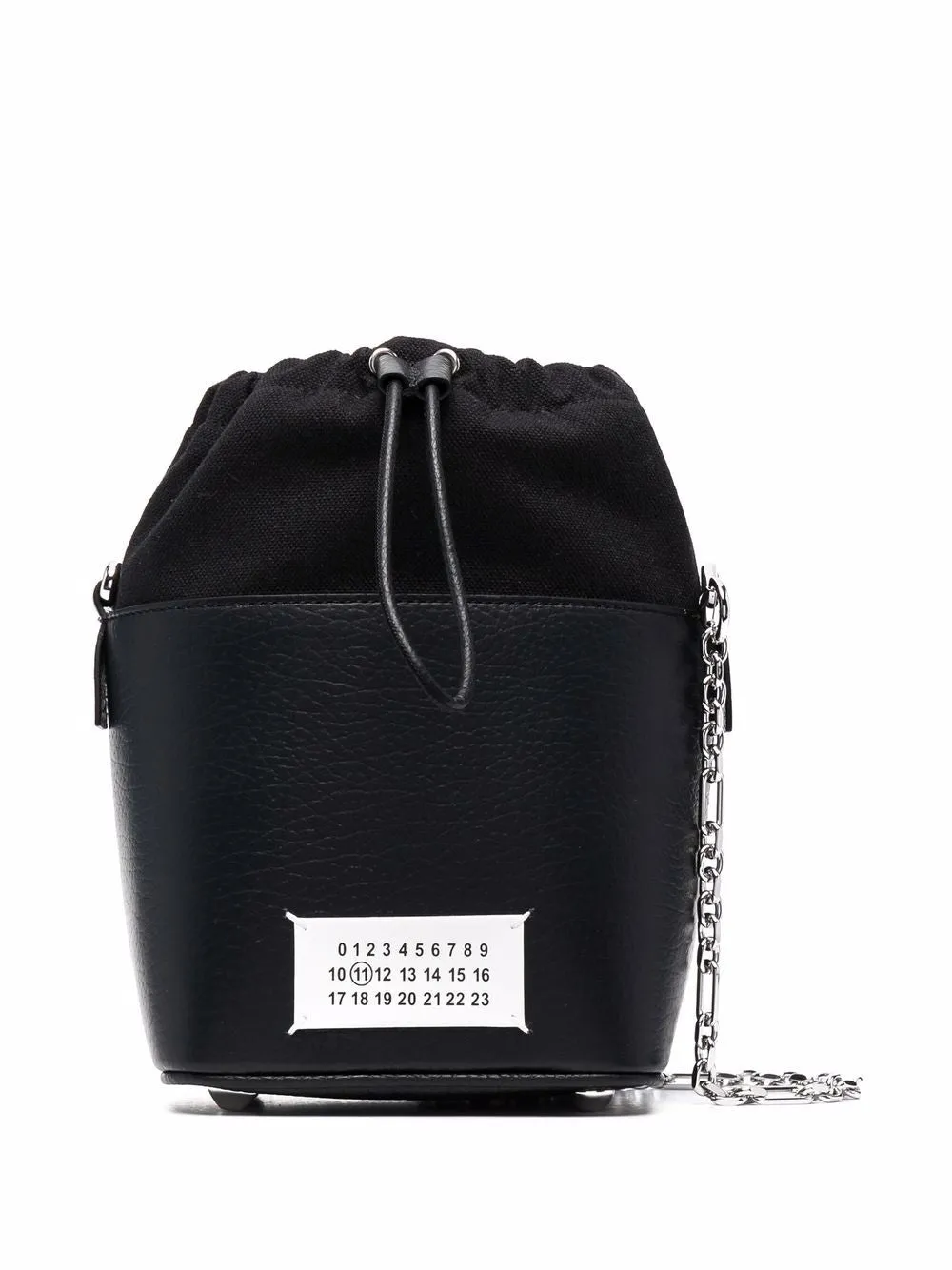 MAISON MARGIELA Jet Black 5AC Number Patch Bucket Handbag for Men