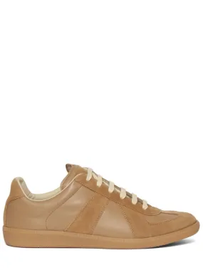 Maison Margiela   Replica leather & suede low top sneakers 