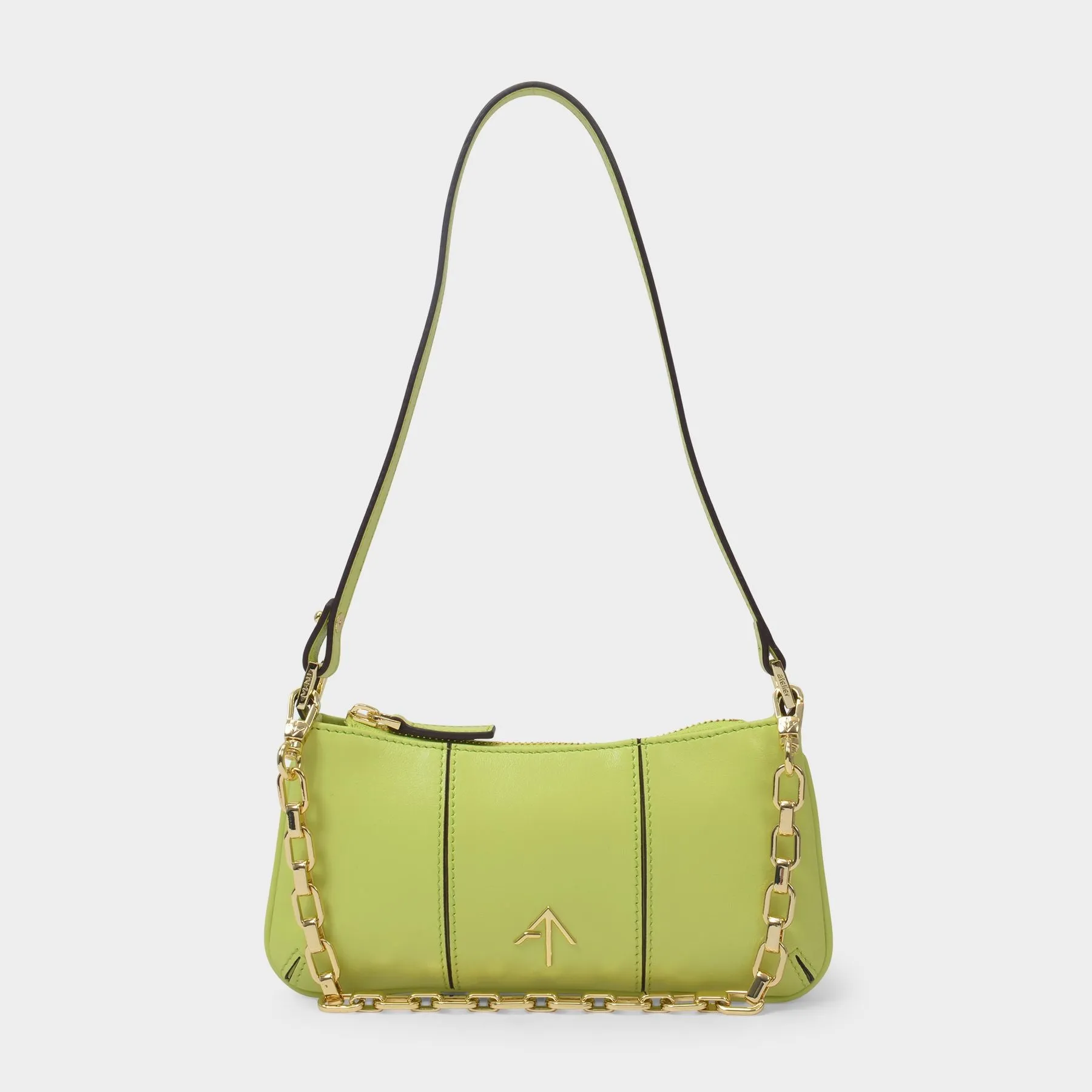 Manu Atelier  Mini Pita Bag in Green Leather