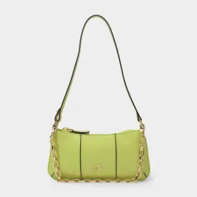 Manu Atelier  Mini Pita Bag in Green Leather