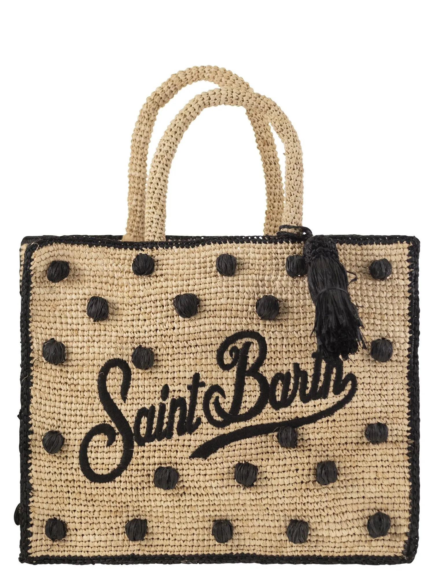 Mc2 Saint Barth    Mc2 Saint Barth Colette Polka Dot Raffia Handbag