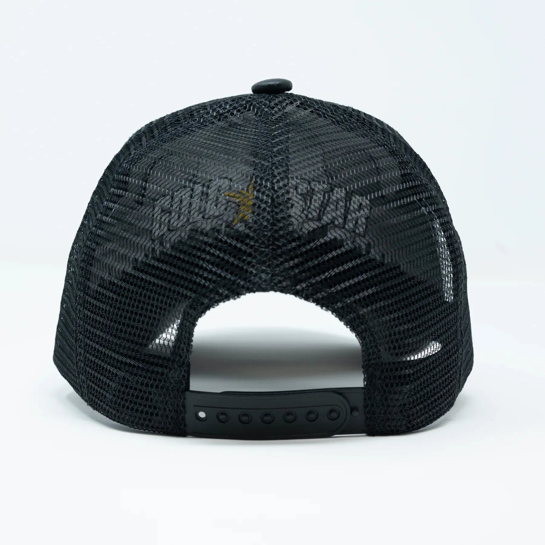 Men GOLD STAR Goat Leather Trucker Hat