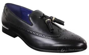 Mens Black Tassel Brogue Shoes