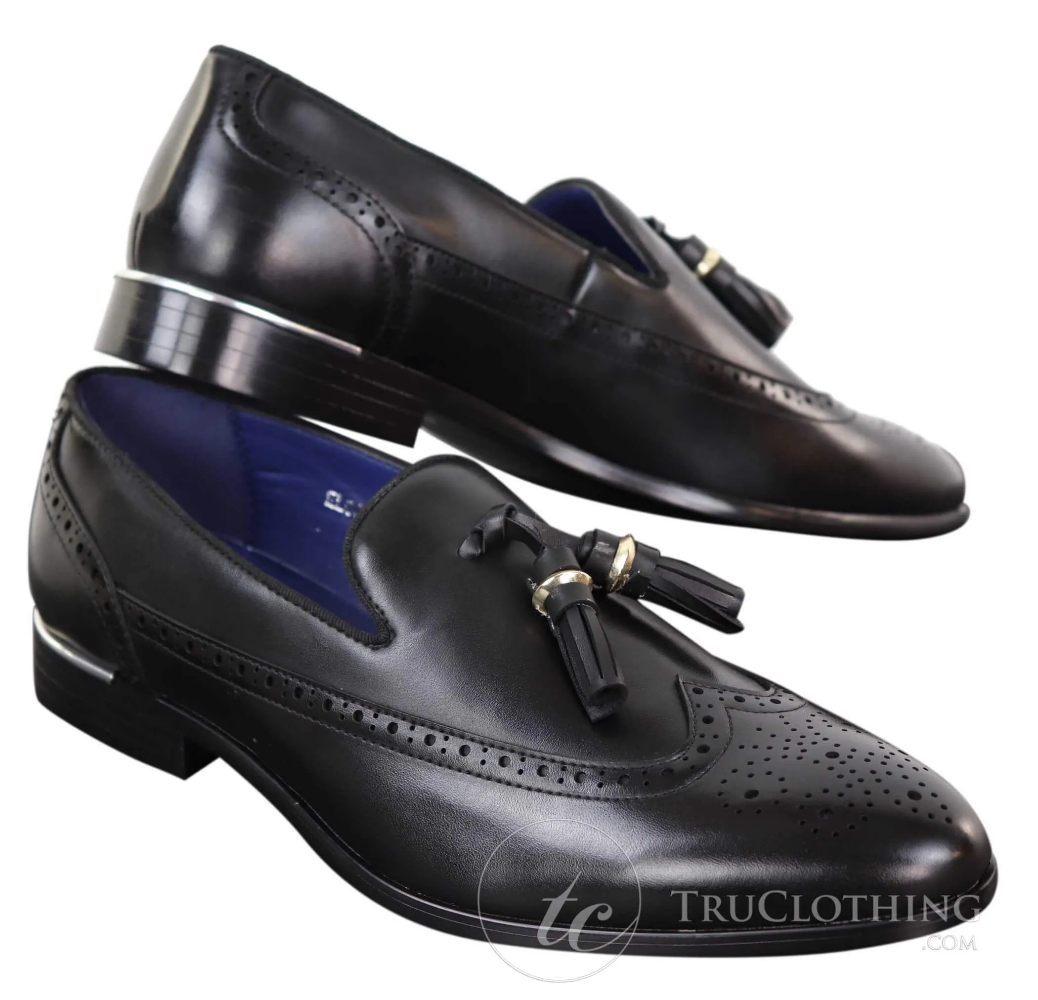 Mens Black Tassel Brogue Shoes